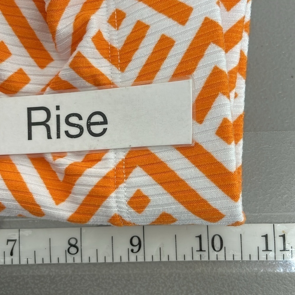 Ces Femme Pants Womens Medium Orange You Glad NWT Pattern Bootcut Geometric - Picture 10 of 11